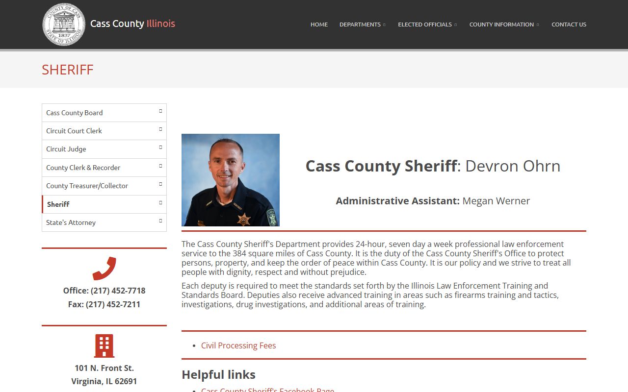 Cass County released inmates elected officials sheriff page