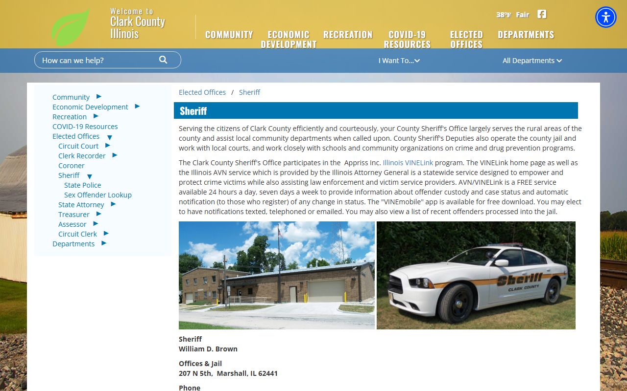 Clark County released inmates sheriff office page