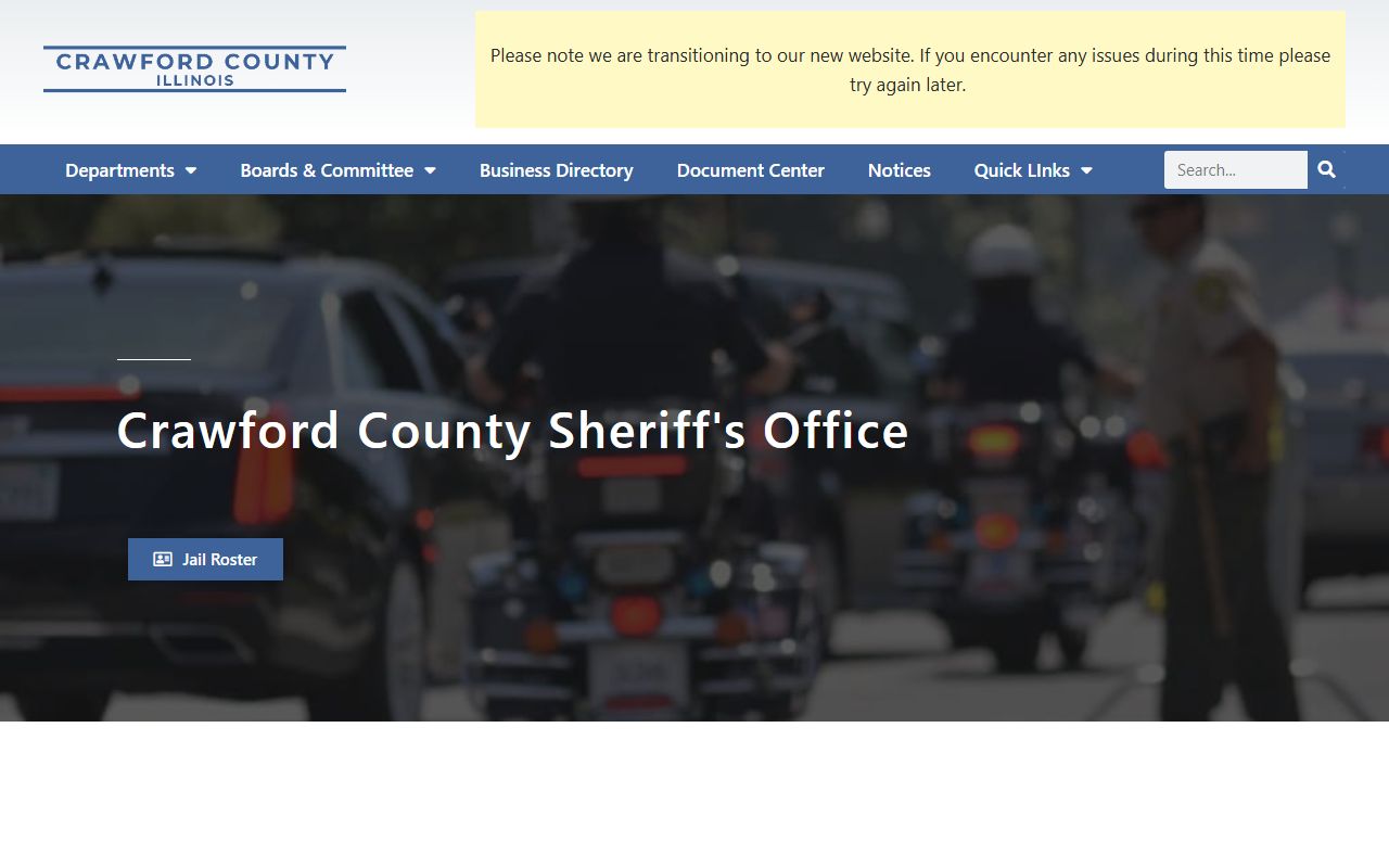 Crawford County Sheriff's Department homepage for released inmates records