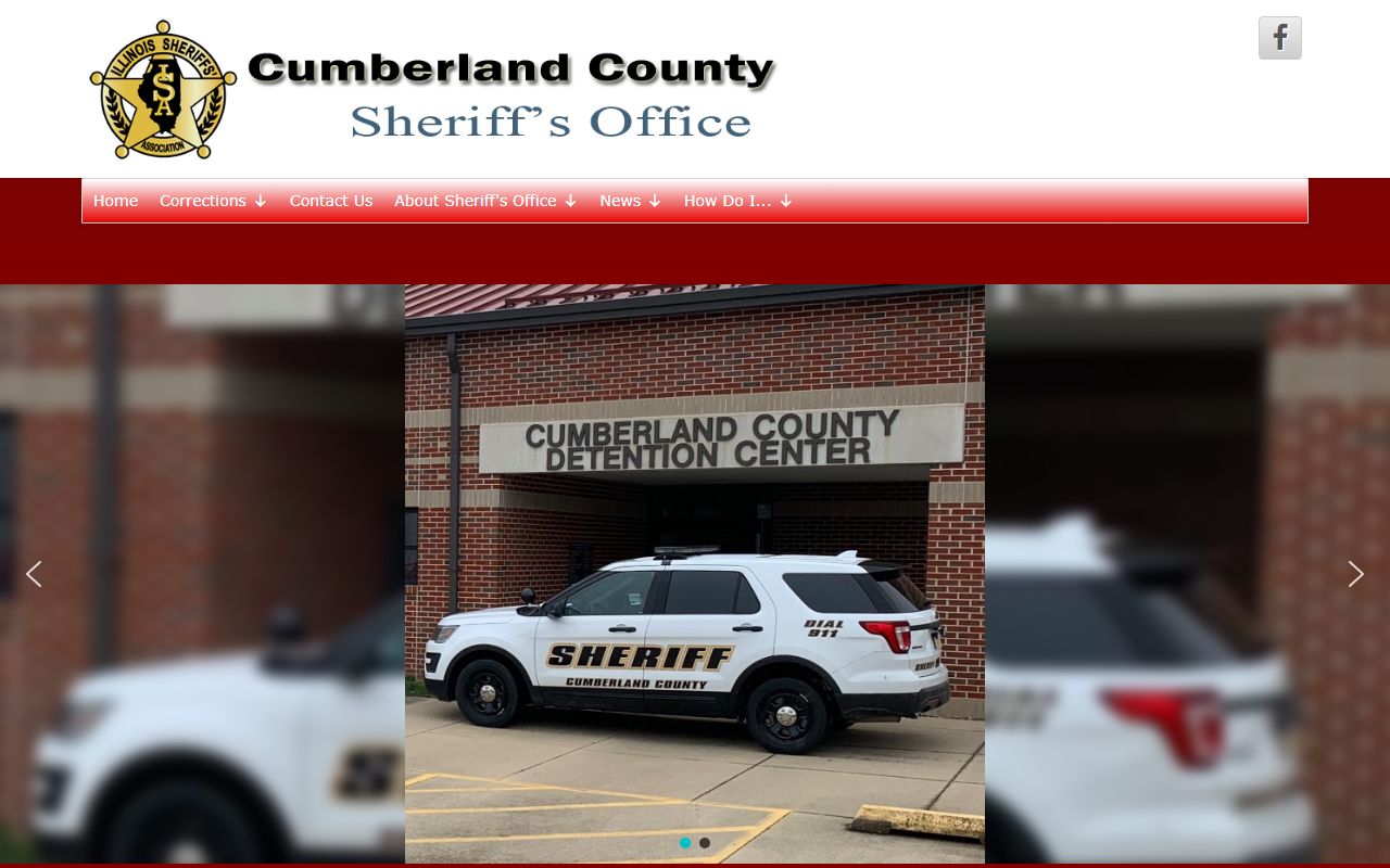 Cumberland County Sheriff's Office homepage for released inmates search