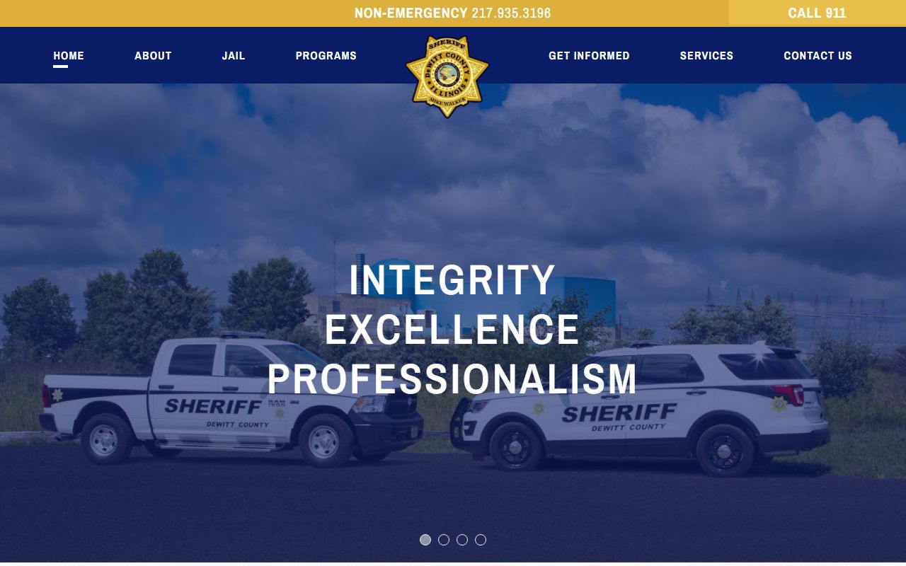De Witt County Sheriff's Office homepage for released inmates info