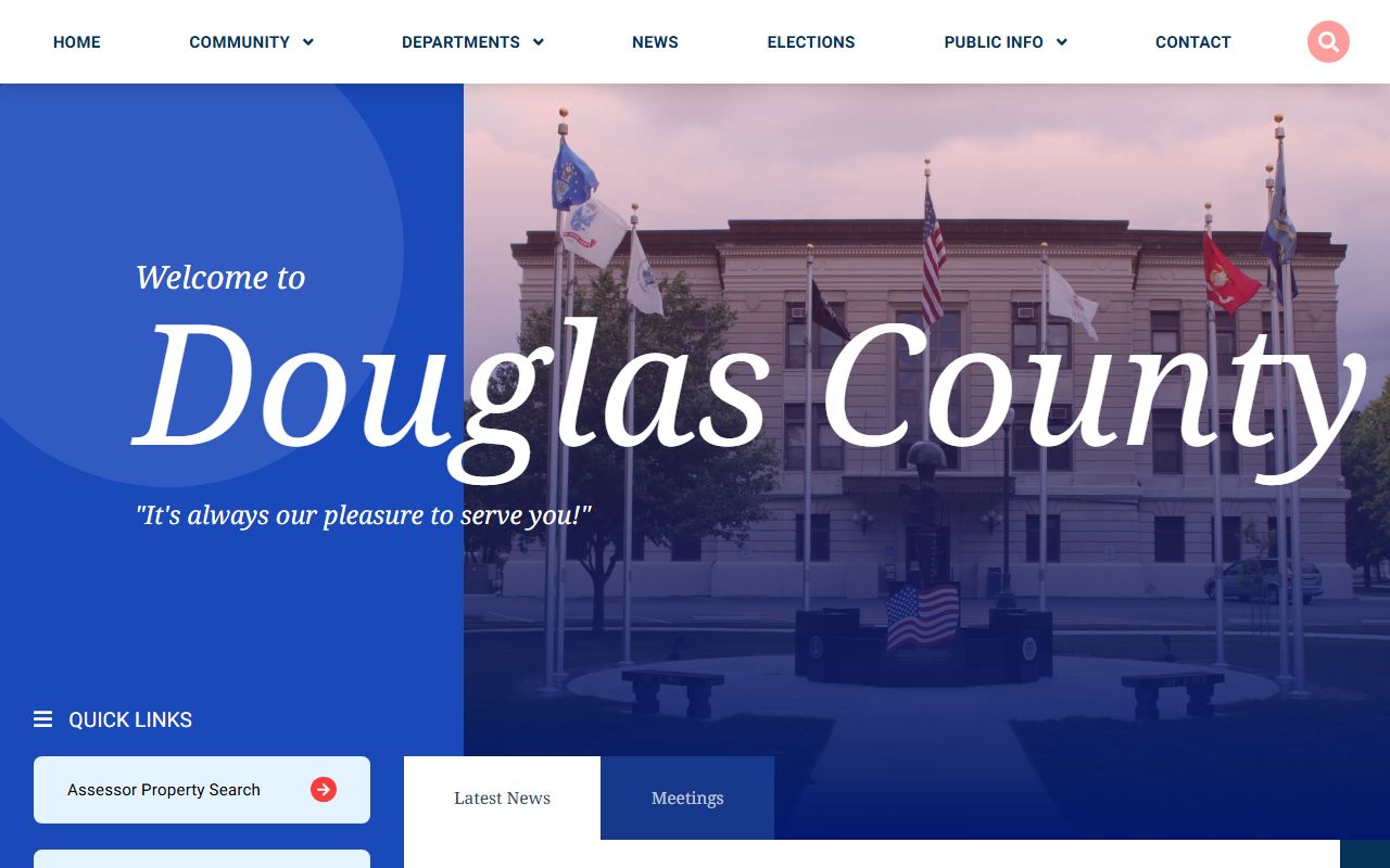 Douglas County government homepage for released inmates info