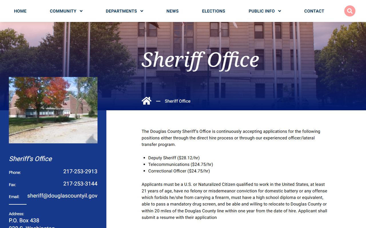 Douglas County Sheriff's Office page for released inmates records
