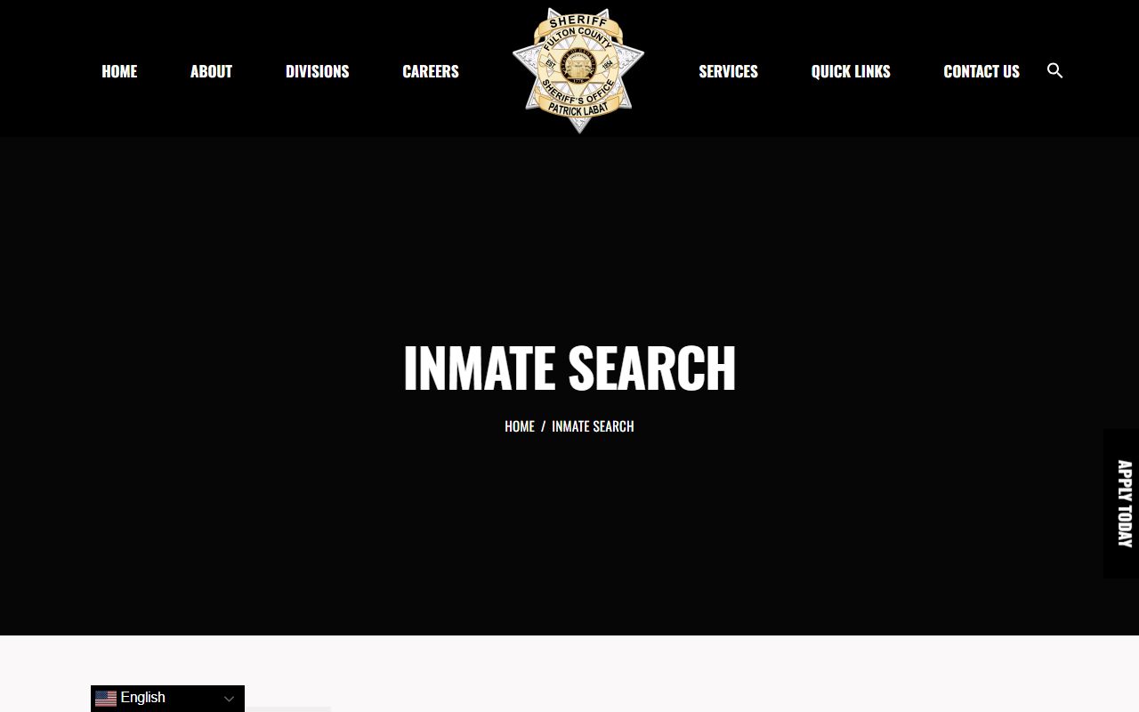 Fulton County inmate search page for released inmates lookup