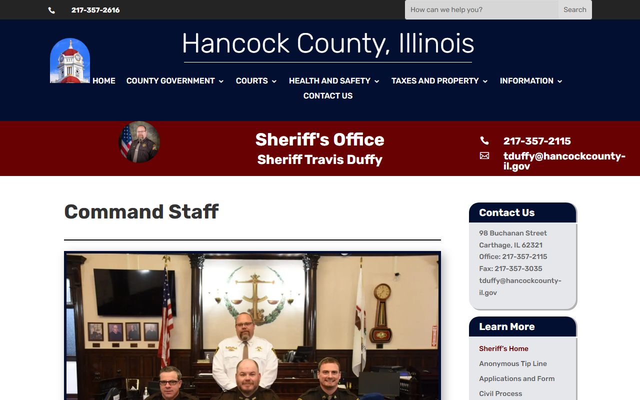 Hancock County Sheriff's Office released inmates contact page