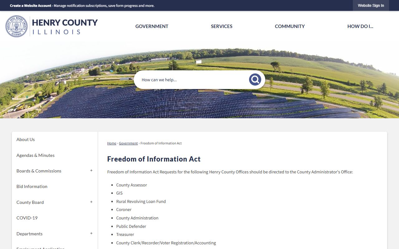 Henry County Freedom of Information Act released inmates request page