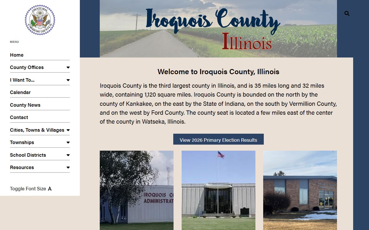 Iroquois County Illinois government homepage released inmates