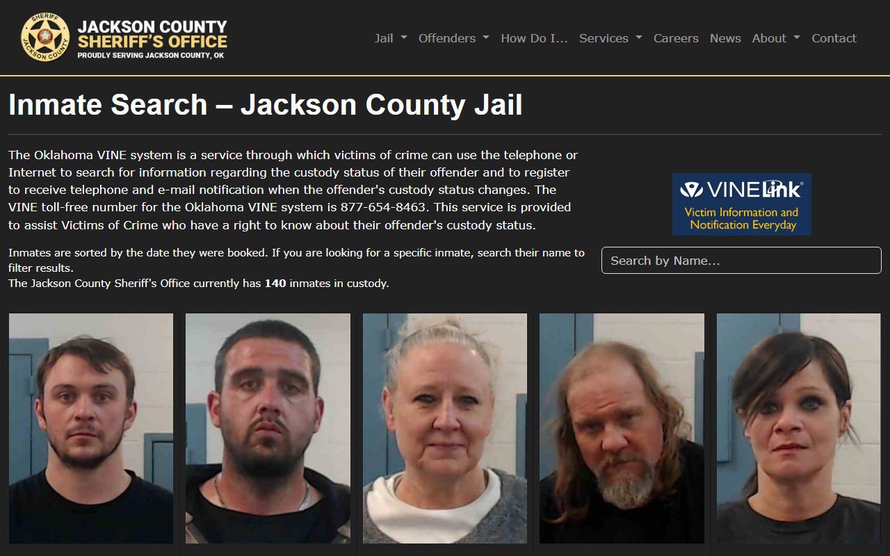 Jackson County released inmates inmate search portal