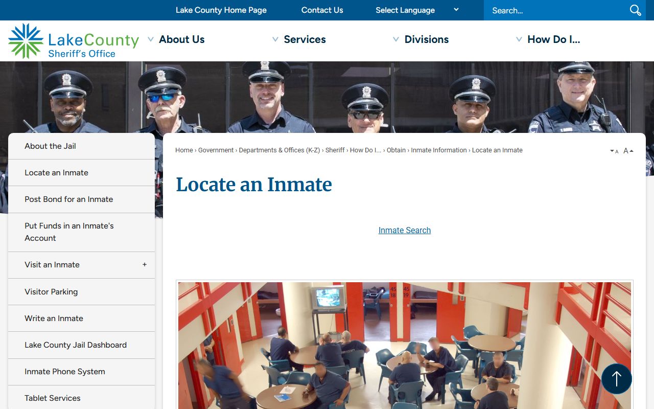 Lake County released inmates detailed inmate search page
