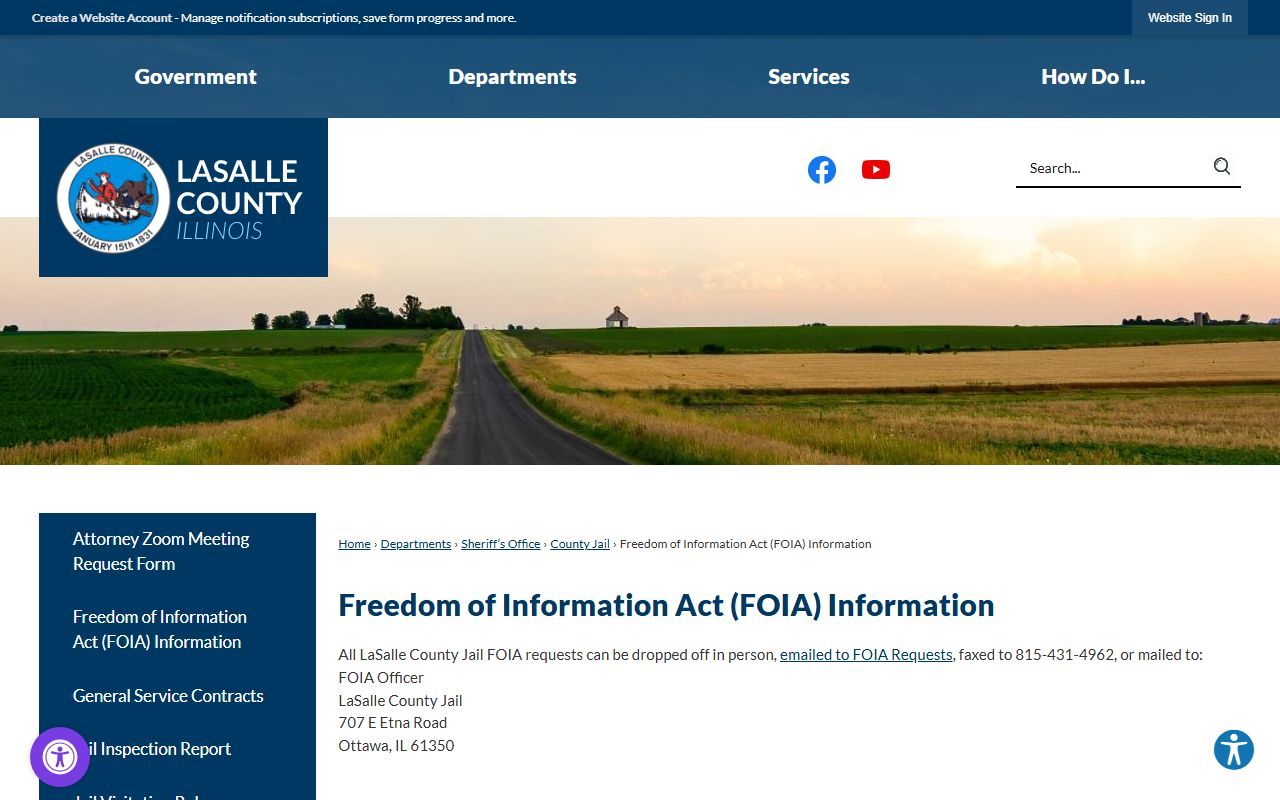 LaSalle County released inmates FOIA information page