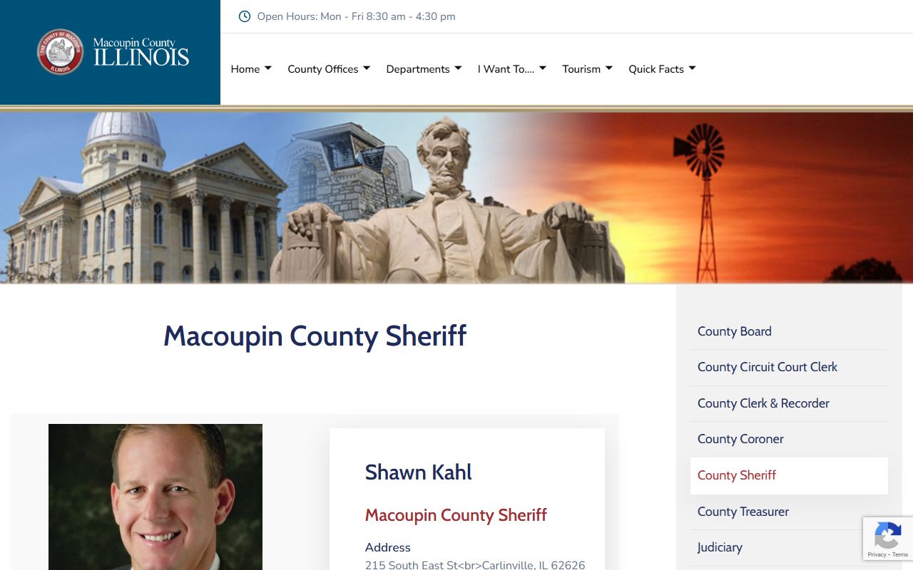 Macoupin County Sheriff's Office page on county government website