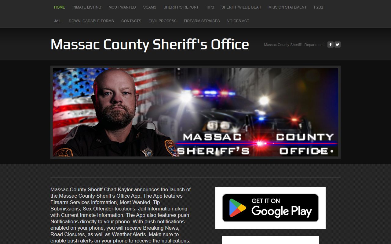 Massac County released inmates sheriff department homepage