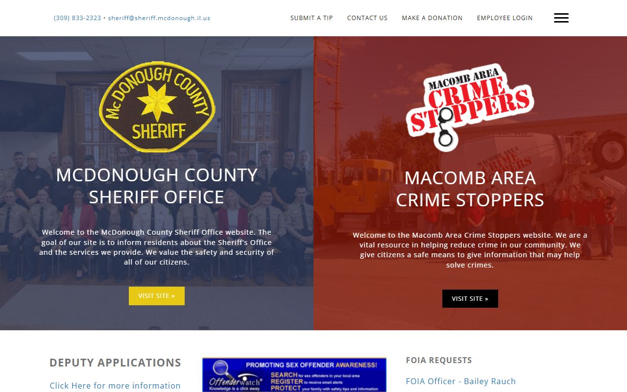 McDonough County released inmates sheriff office homepage
