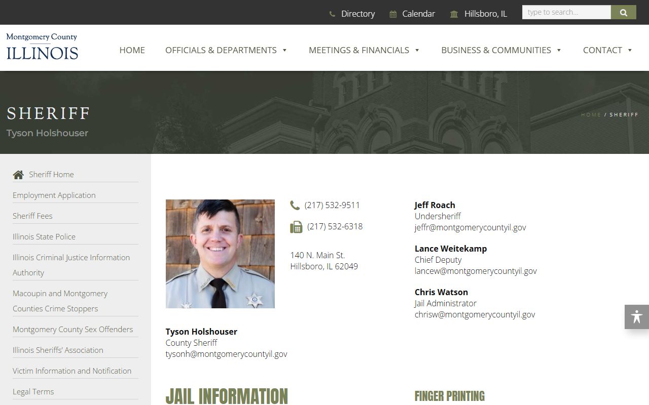 Montgomery County released inmates sheriff office page