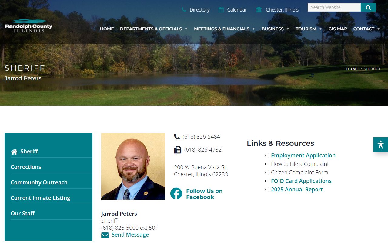 Randolph County released inmates sheriff office page