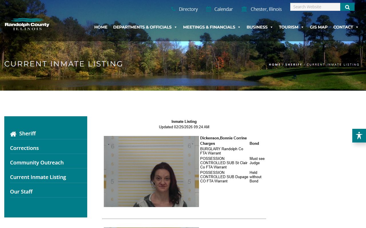 Randolph County released inmates current inmate listing page