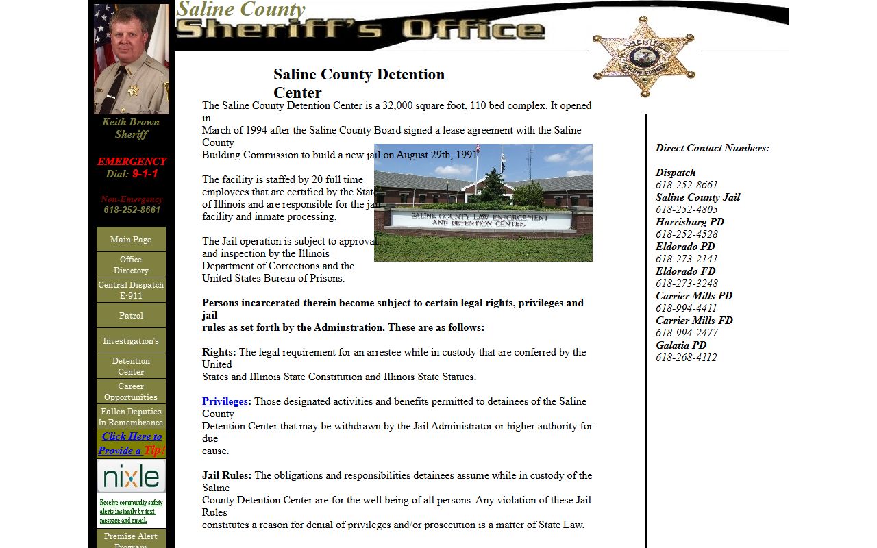 Saline County released inmates jail information page
