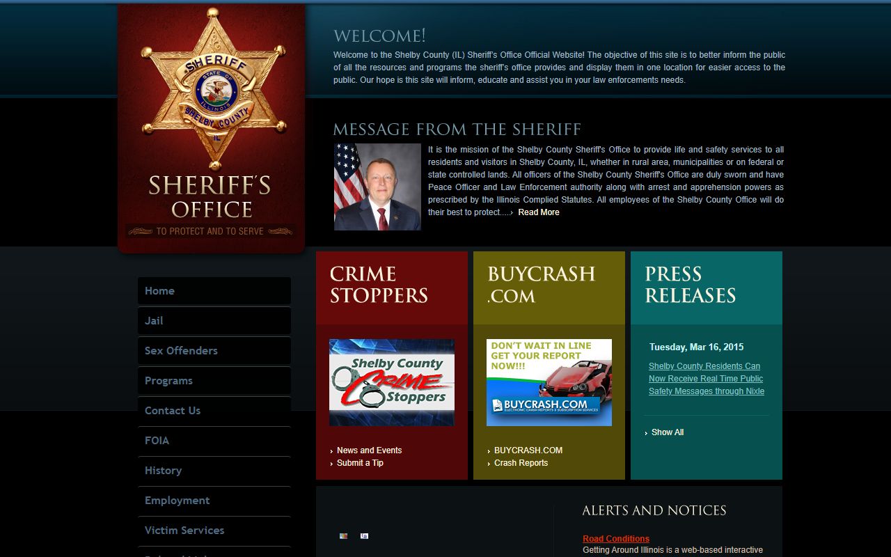 Shelby County released inmates sheriff office homepage