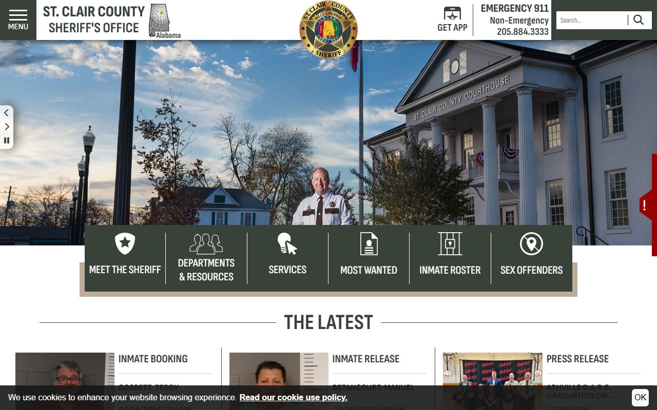 St. Clair County Sheriff website for released inmates records