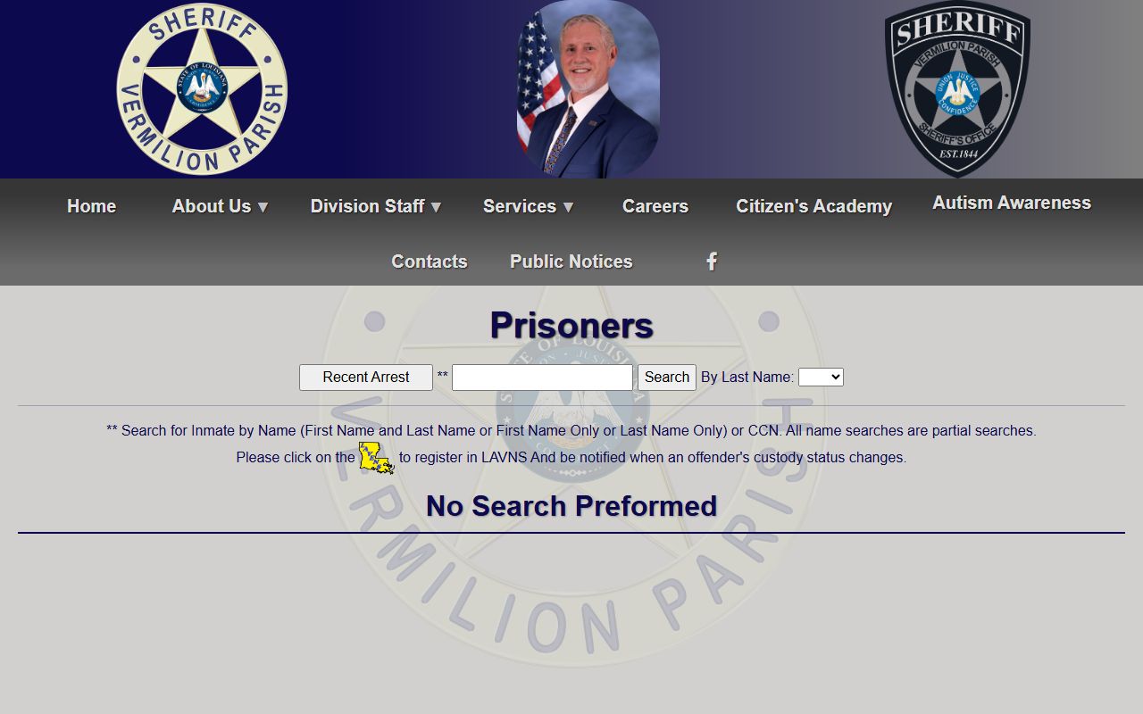 Vermilion County released inmates prisoner search page