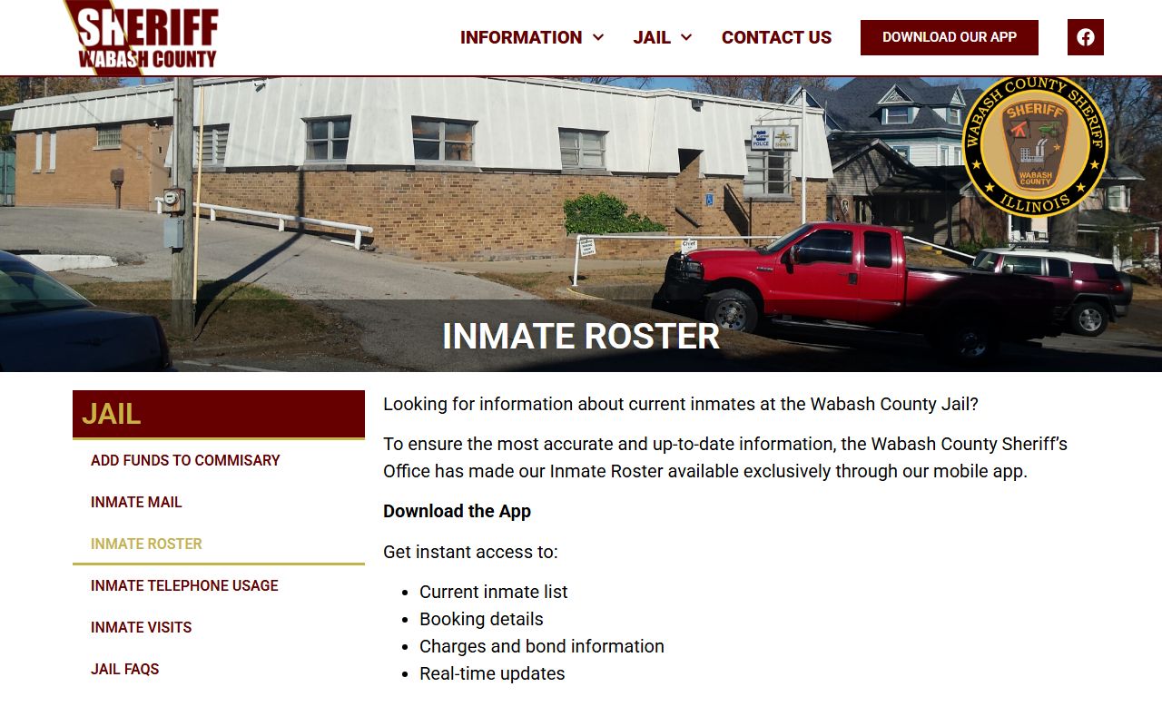 Wabash County released inmates online inmate roster page