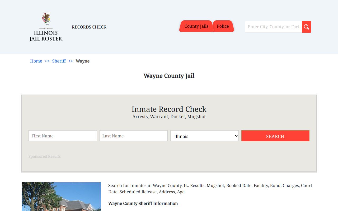 Wayne County released inmates jail roster information page