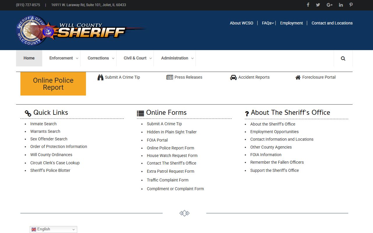 Will County released inmates sheriff office website